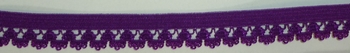 Elastisch Lingeriekant bloemmotief 15mm (60 m), Donkerpaars 174